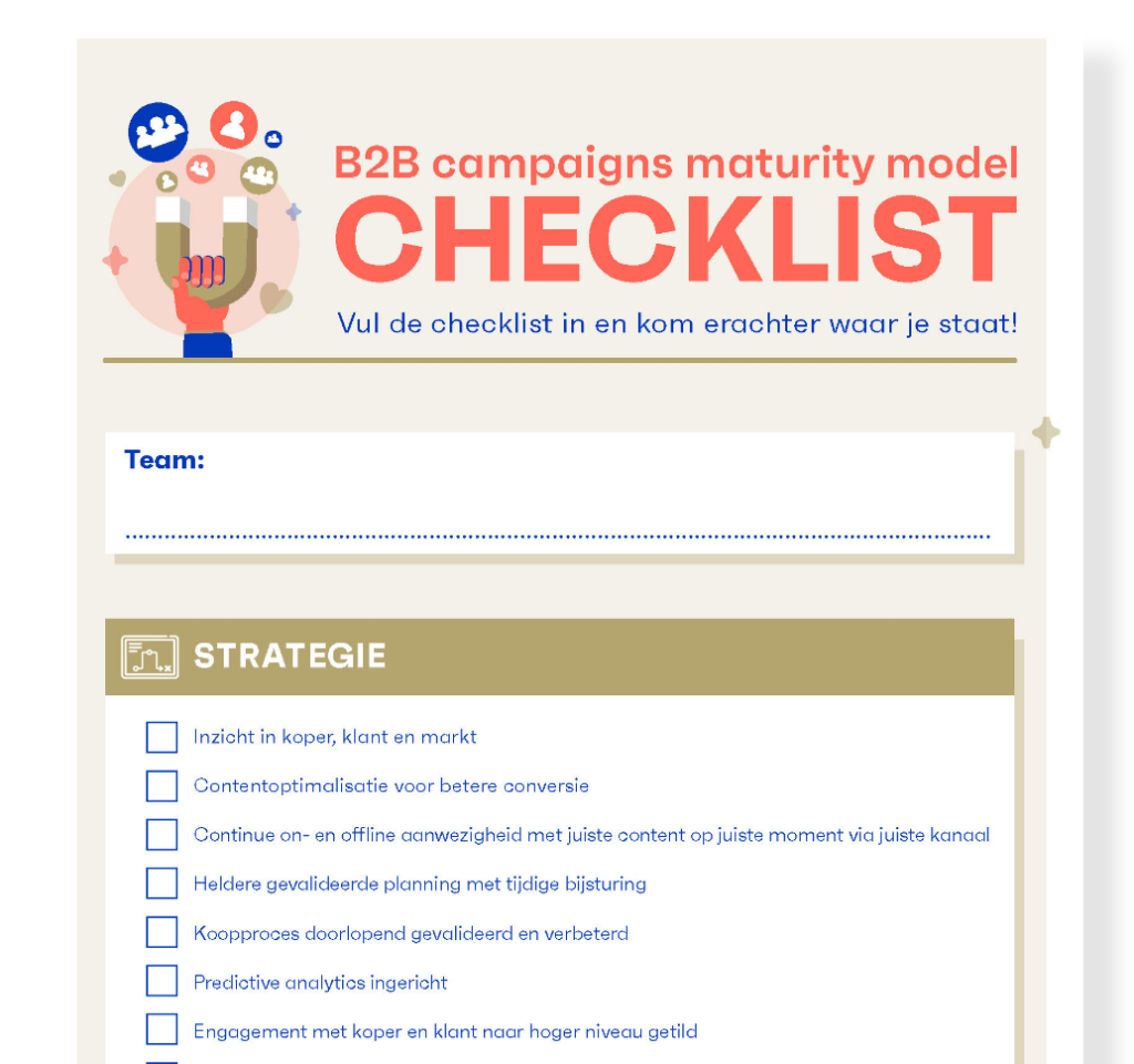 Checklist B2B Campaigns Maturity Model